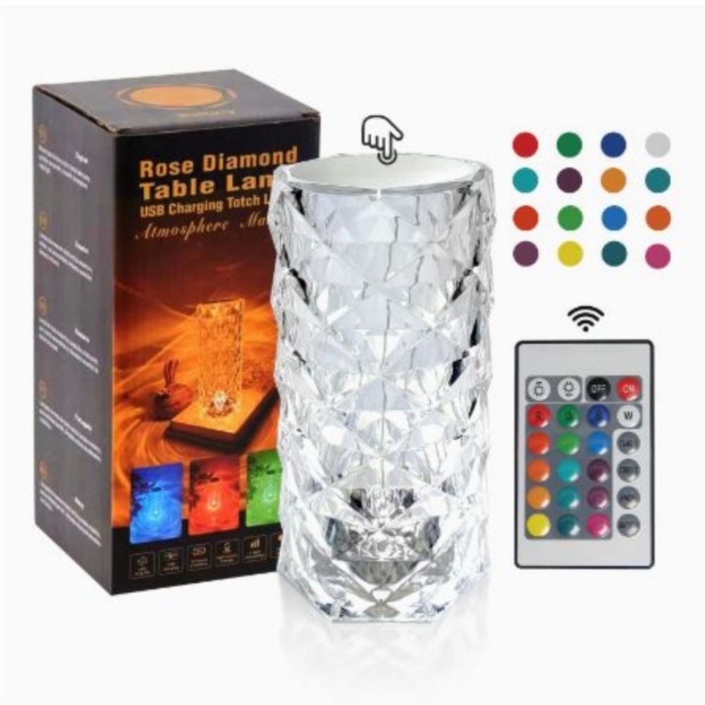 Rose Diamond Table Lamp Control Touch